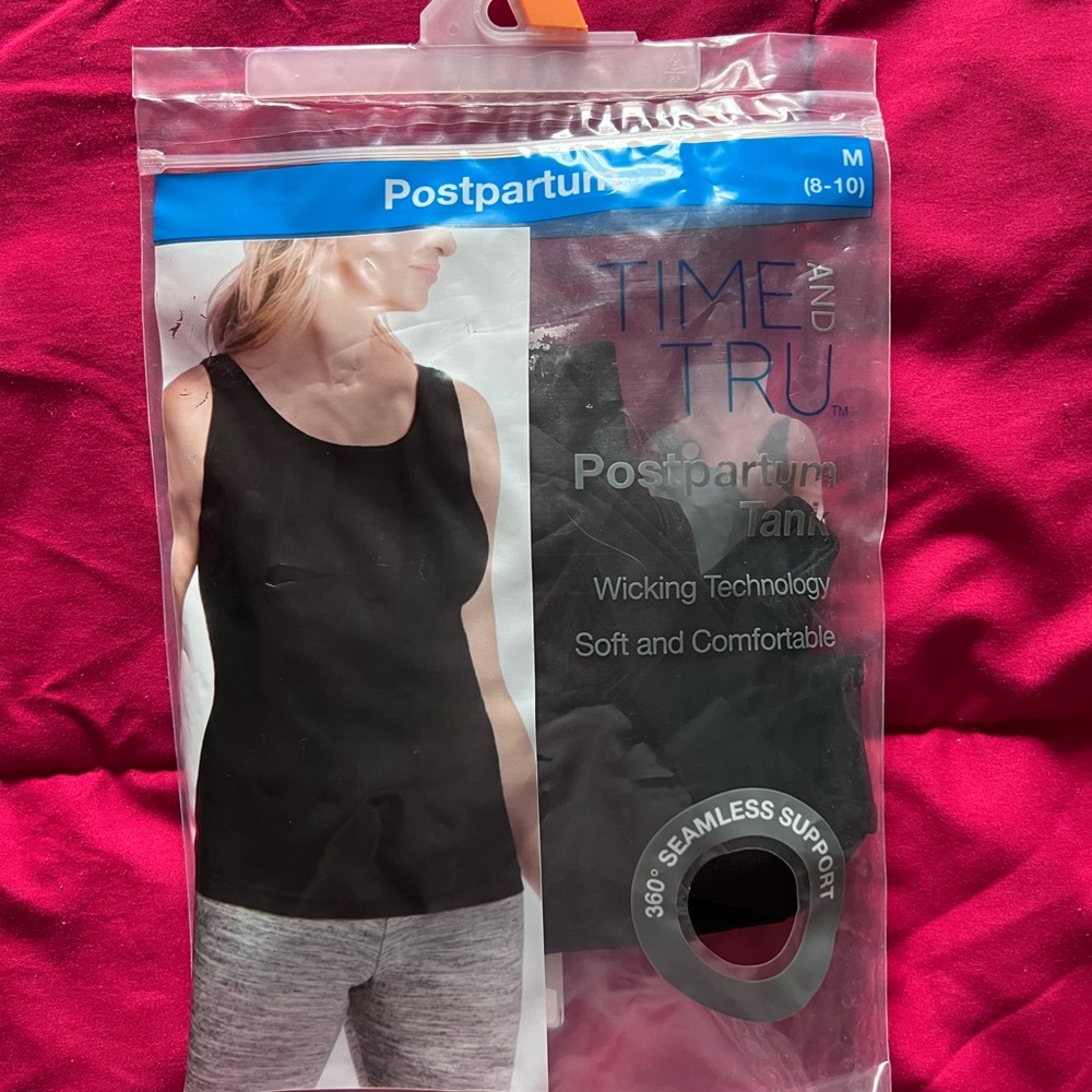 NWT Time and Tru Black Maternity/Postpartum Tank Size Med 8-10